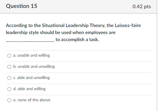 Question 22 0.42 pts Ashley is a trainer with