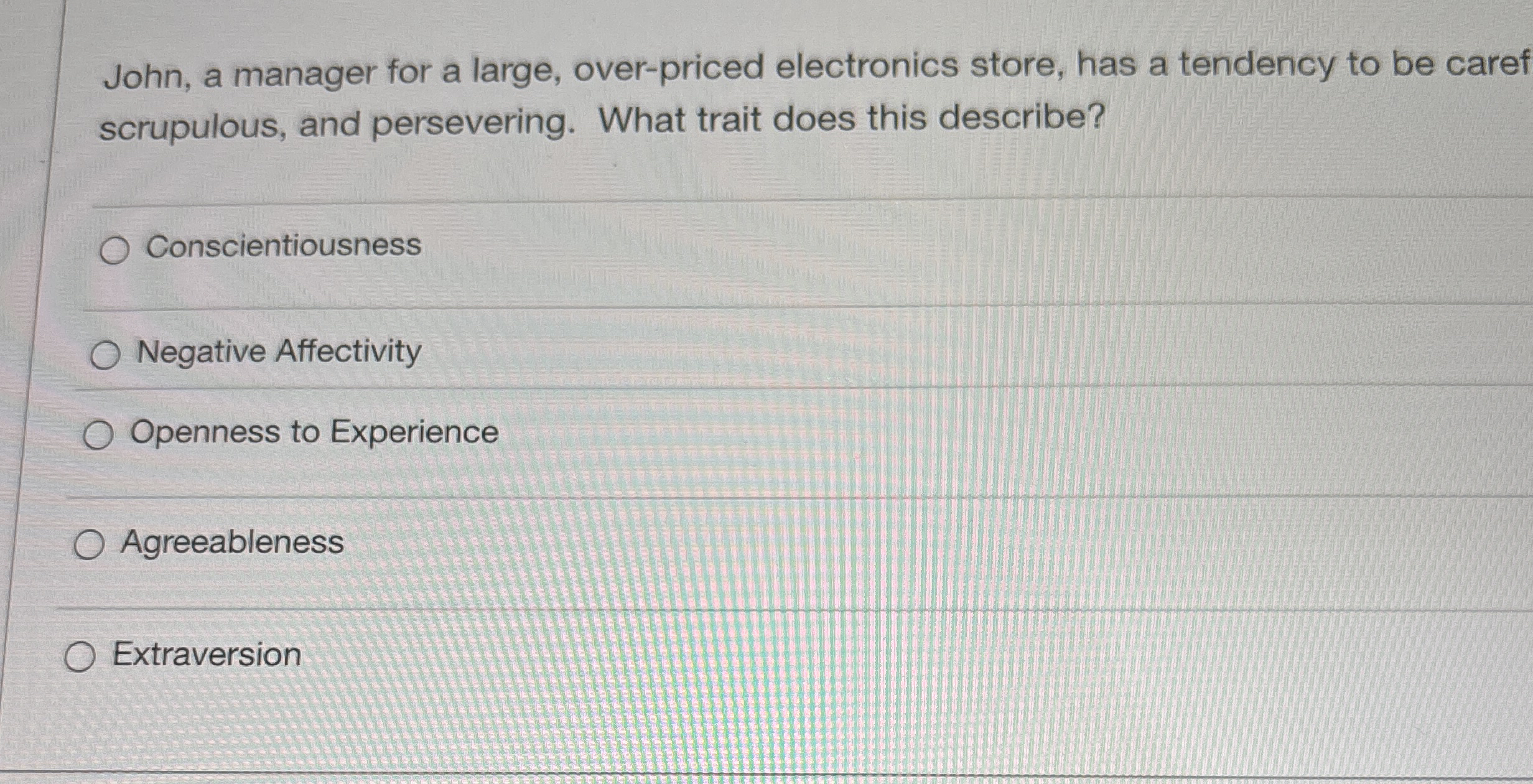 John, a manager for a large, over - priced