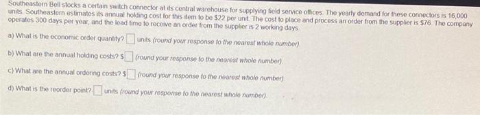 Southeastern Bell stocks a certain switch