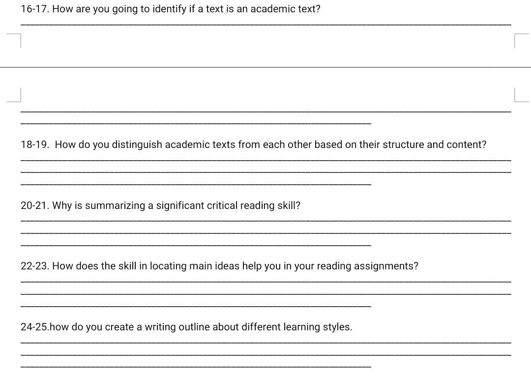 please answer each question 16-17. How are you