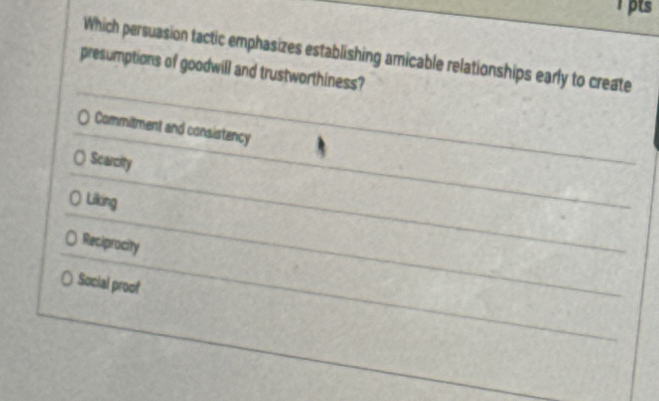 Which persuasion tactic emphasizes establishing