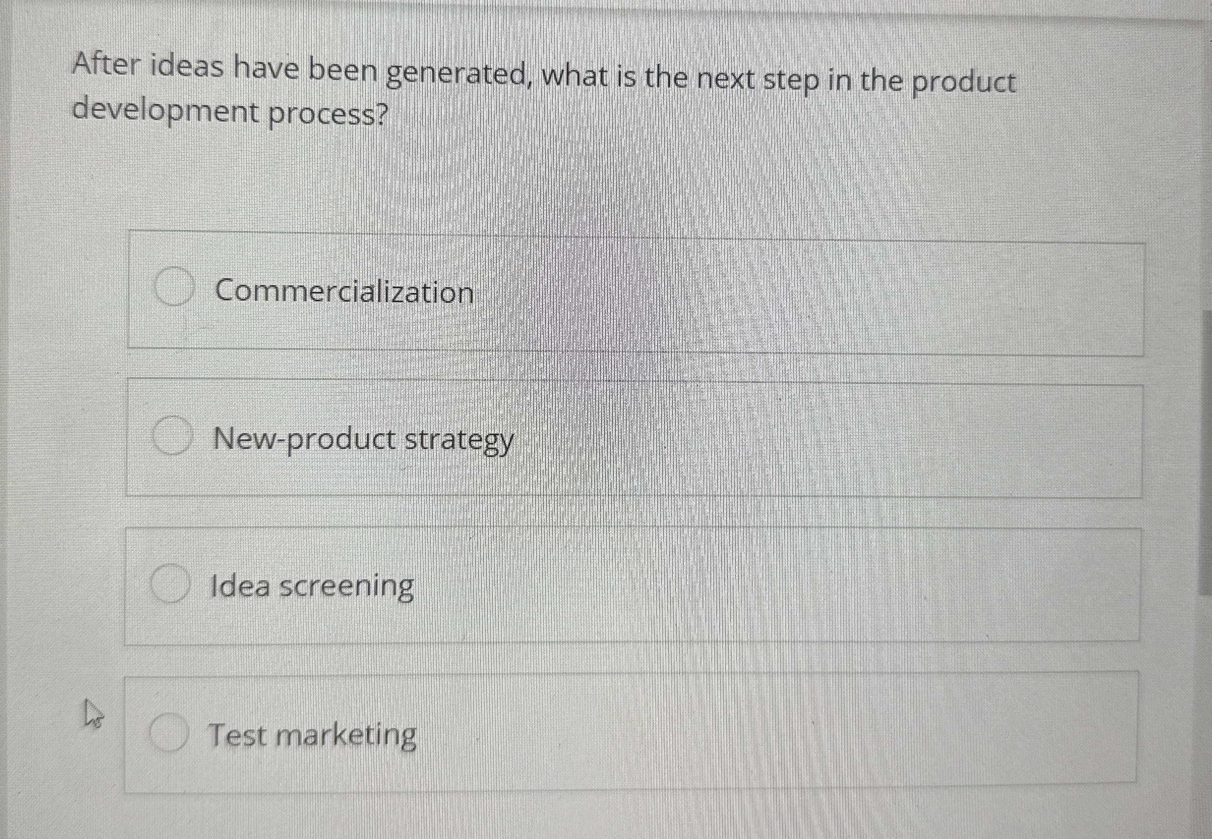 After ideas have been generated, what is the next