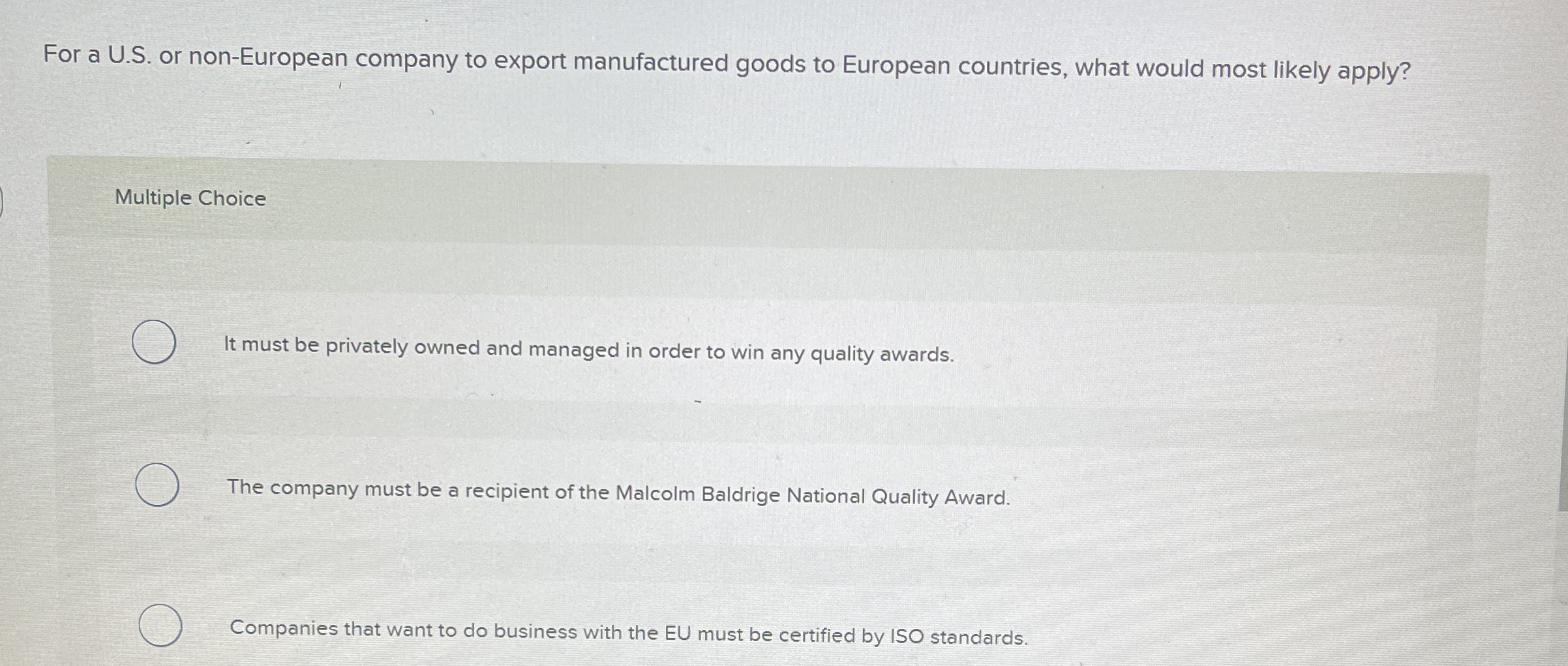 For a U . S . or non - European company to export