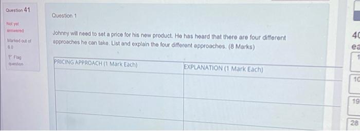 Question 41 Question 1 Noty Johnny will need to