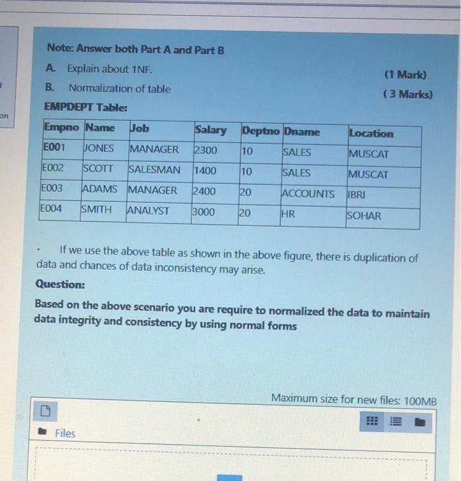 on Note: Answer both Part A and Part B A Explain