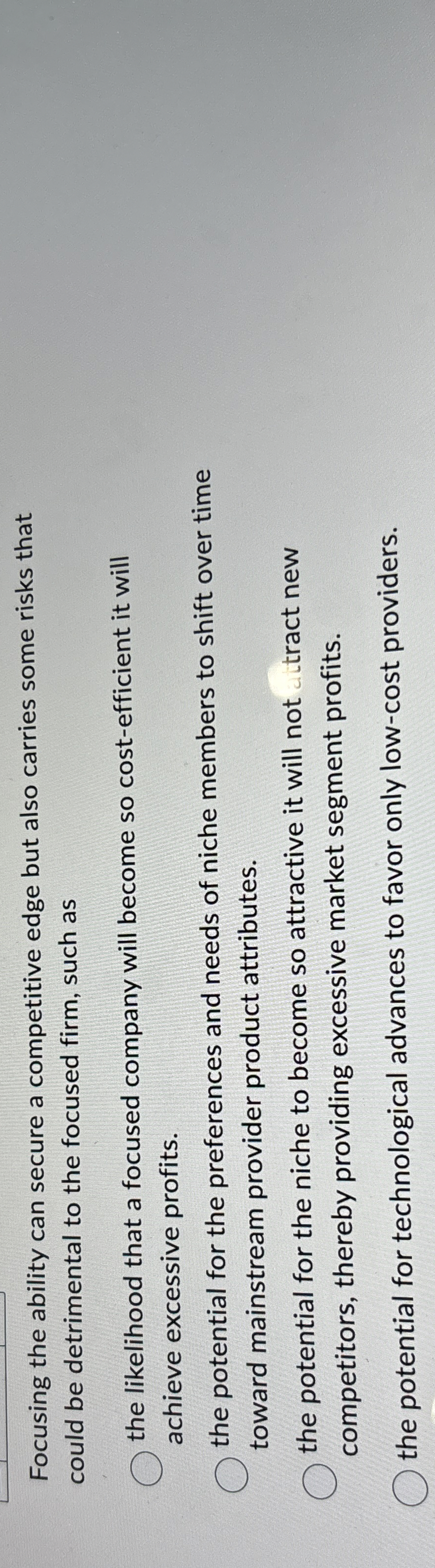 Focusing the ability can secure a competitive