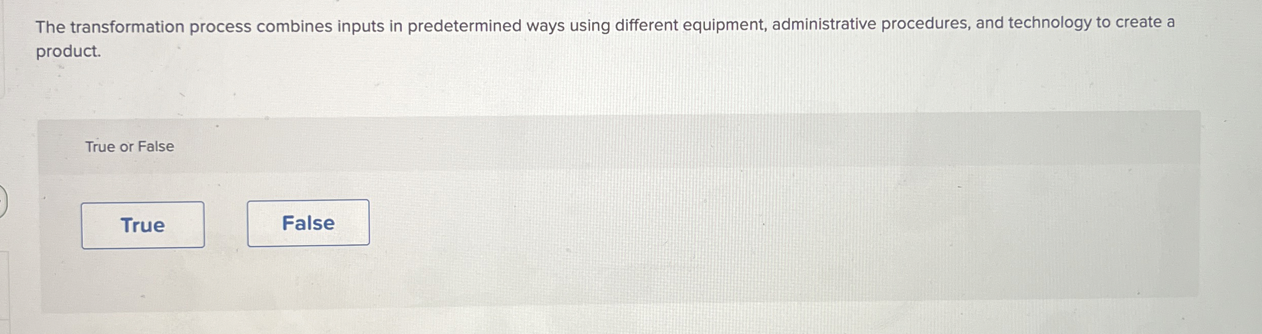 The transformation process combines inputs in