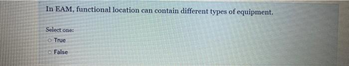 In EAM, functional location can contain different
