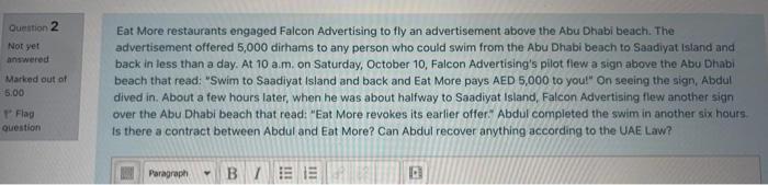 Question 2 Not yet answered Marked out of 5.00