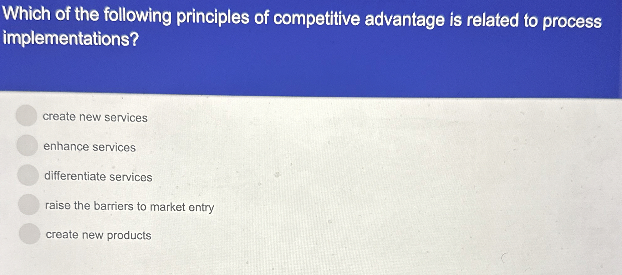 Which of the following principles of competitive