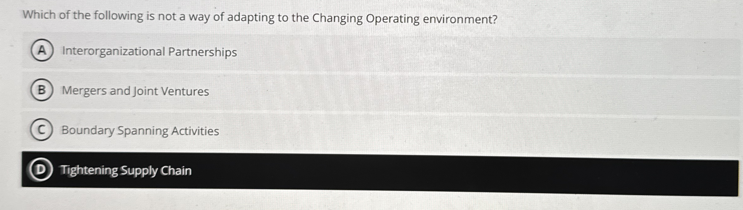 Which of the following is not a way of adapting