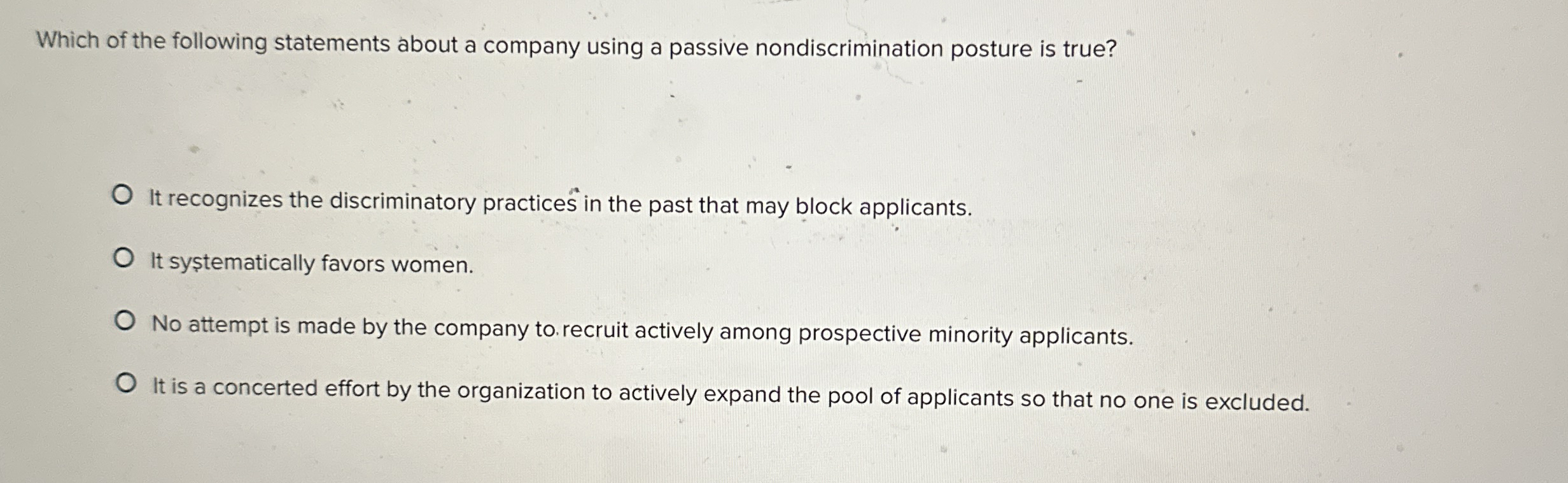 Which of the following statements about a company