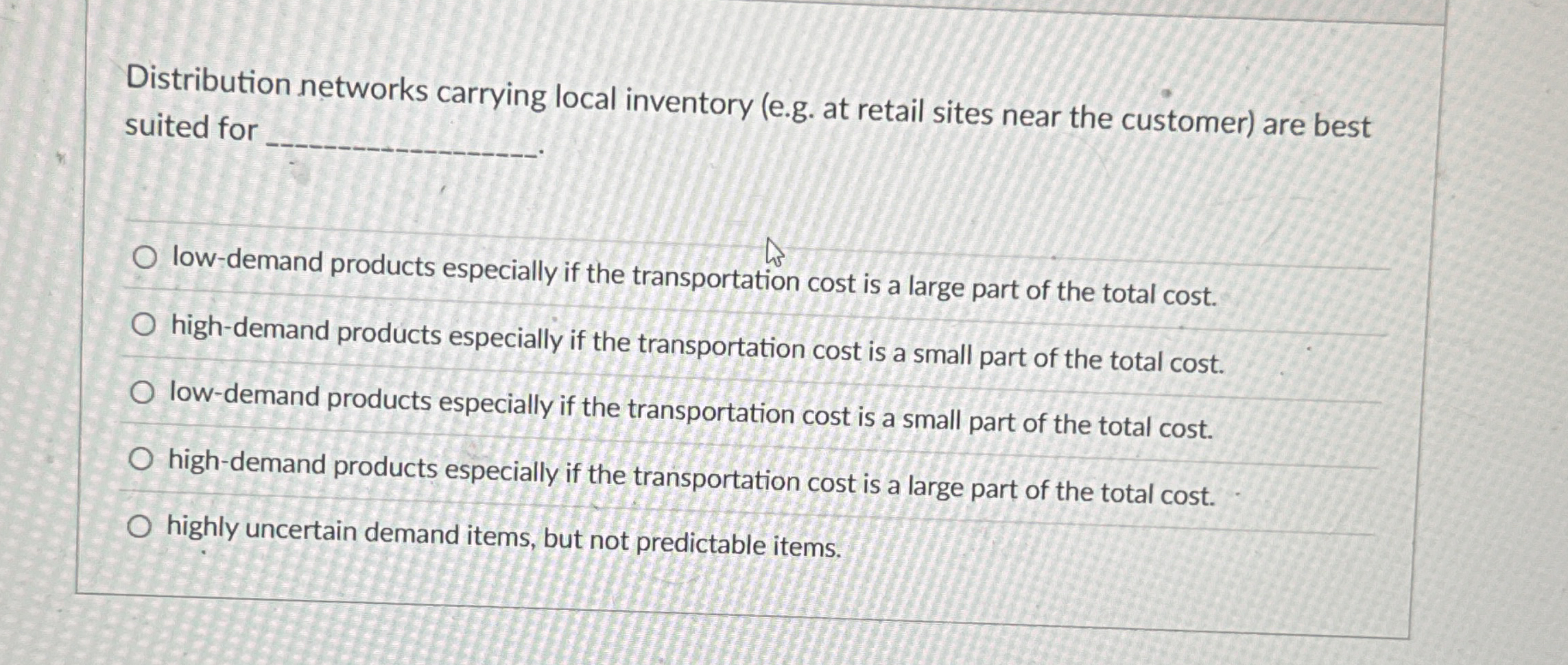 Distribution networks carrying local inventory (