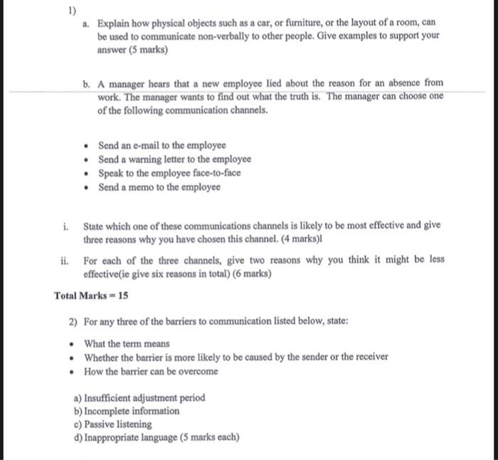 1) a. Explain how physical objects such as a car,