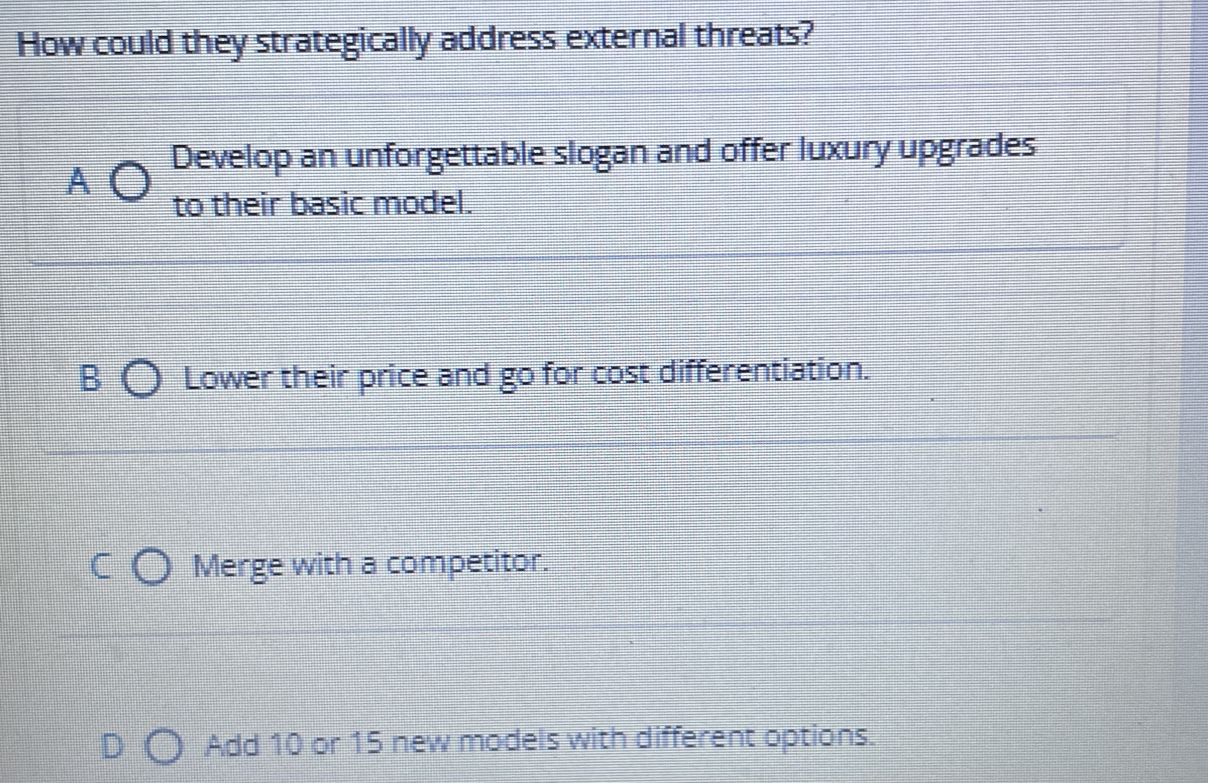 How could they strategically address external