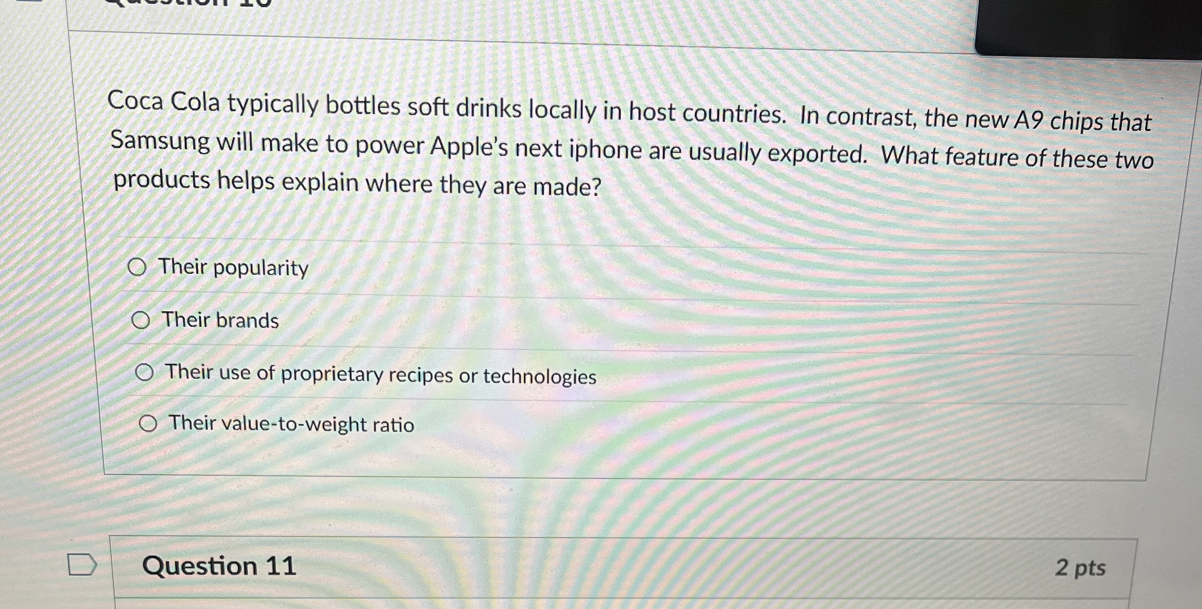 Coca Cola typically bottles soft drinks locally