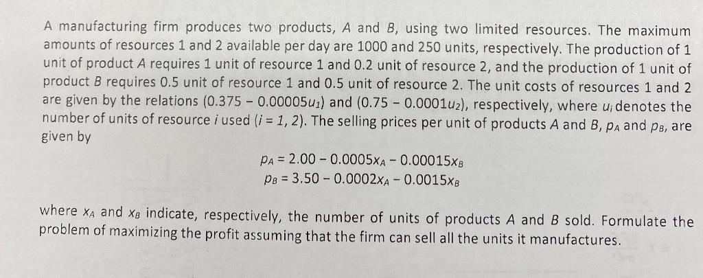 Solve the Optimization problem using **Excel** A