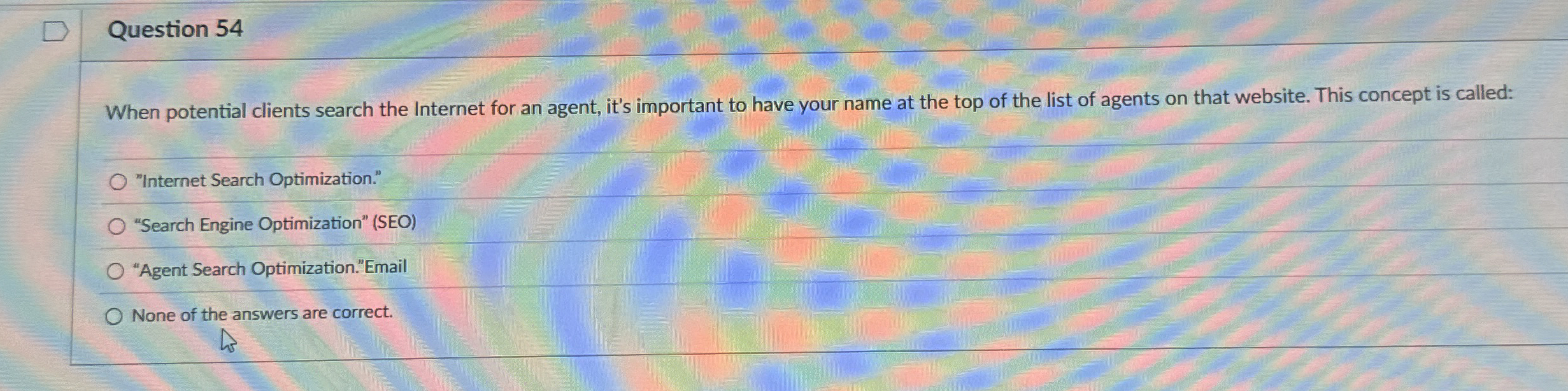 Question 5 4 When potential clients search the