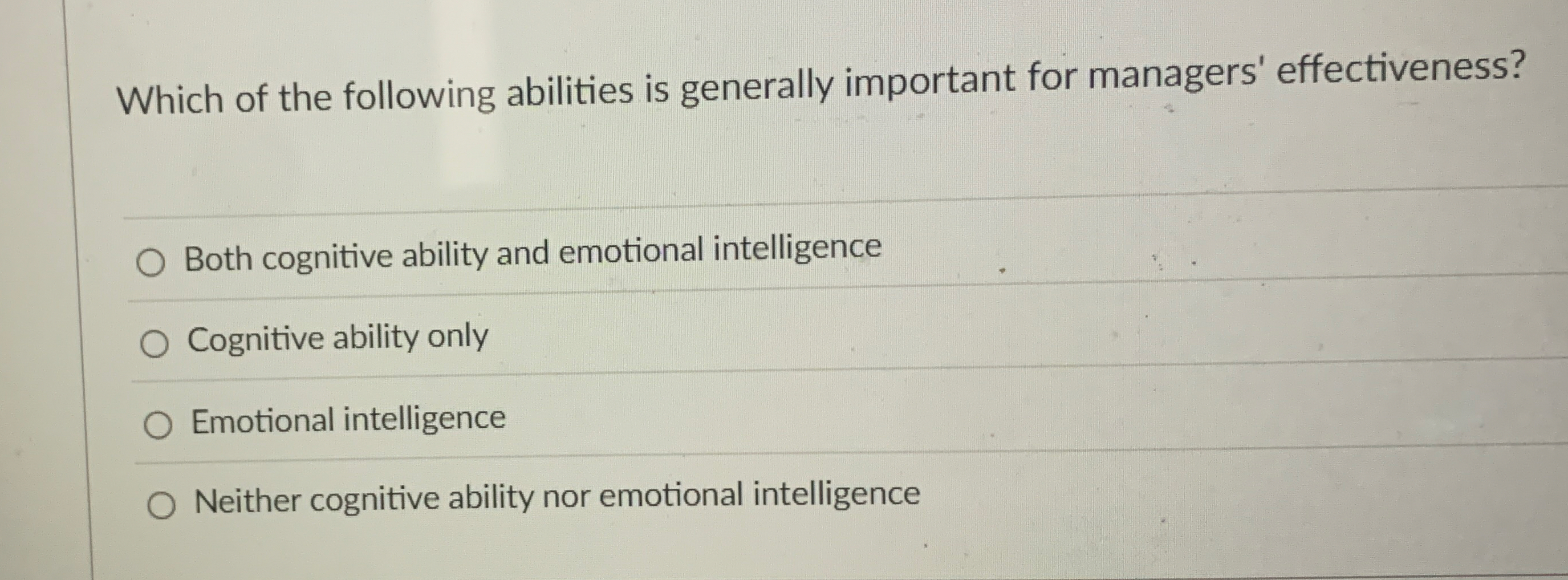 Which of the following abilities is generally