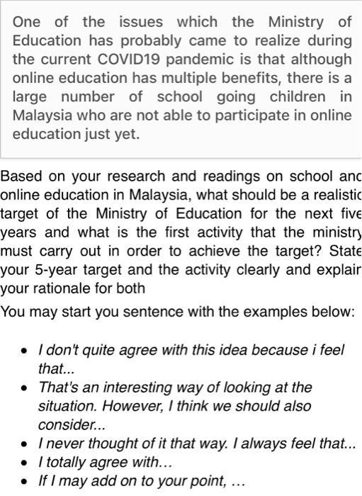 hi pls help One of the issues which the Ministry