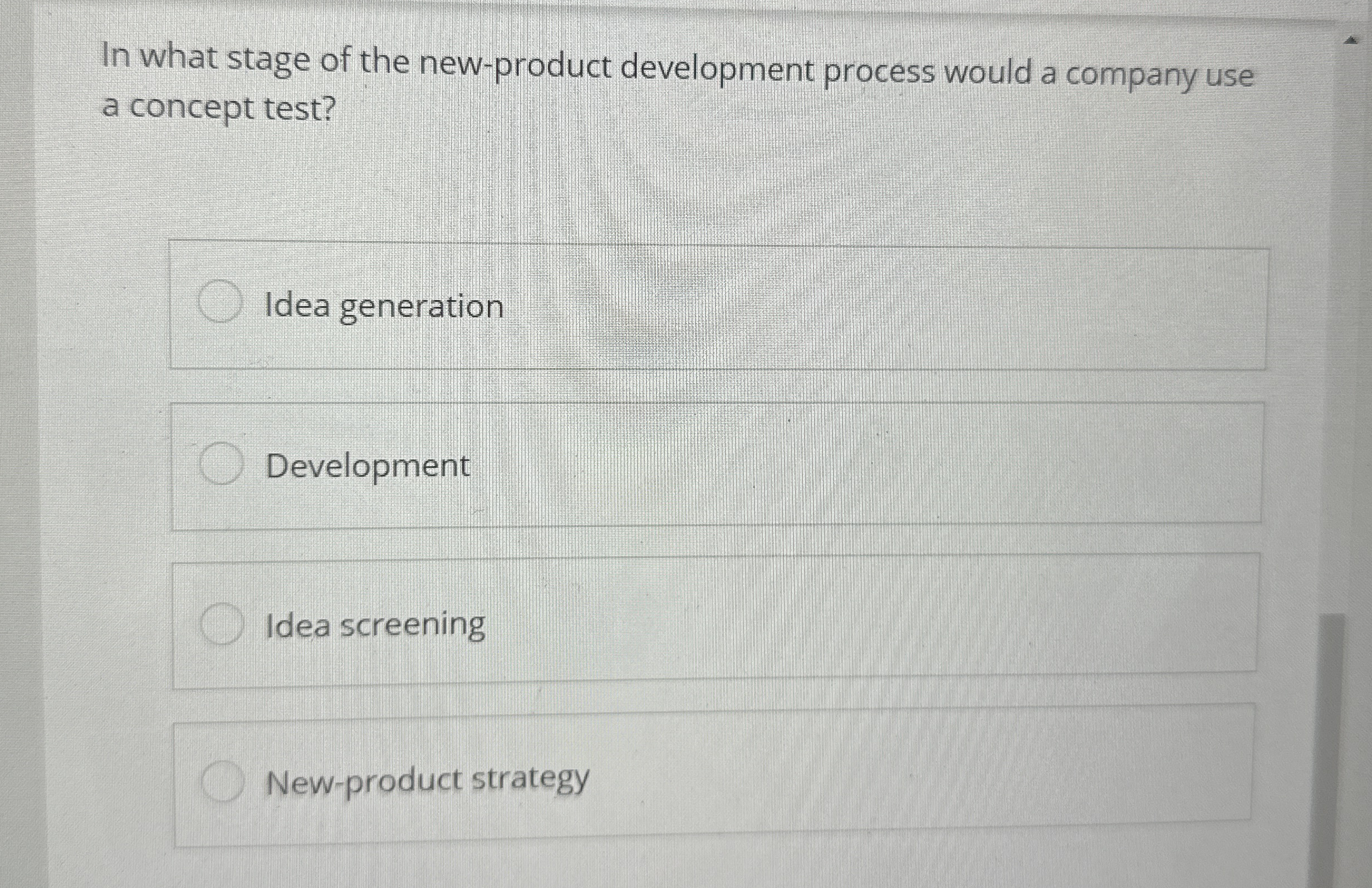 In what stage of the new - product development