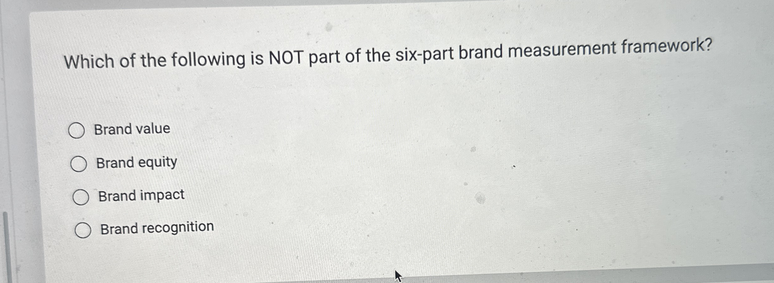 Which of the following is NOT part of the six -