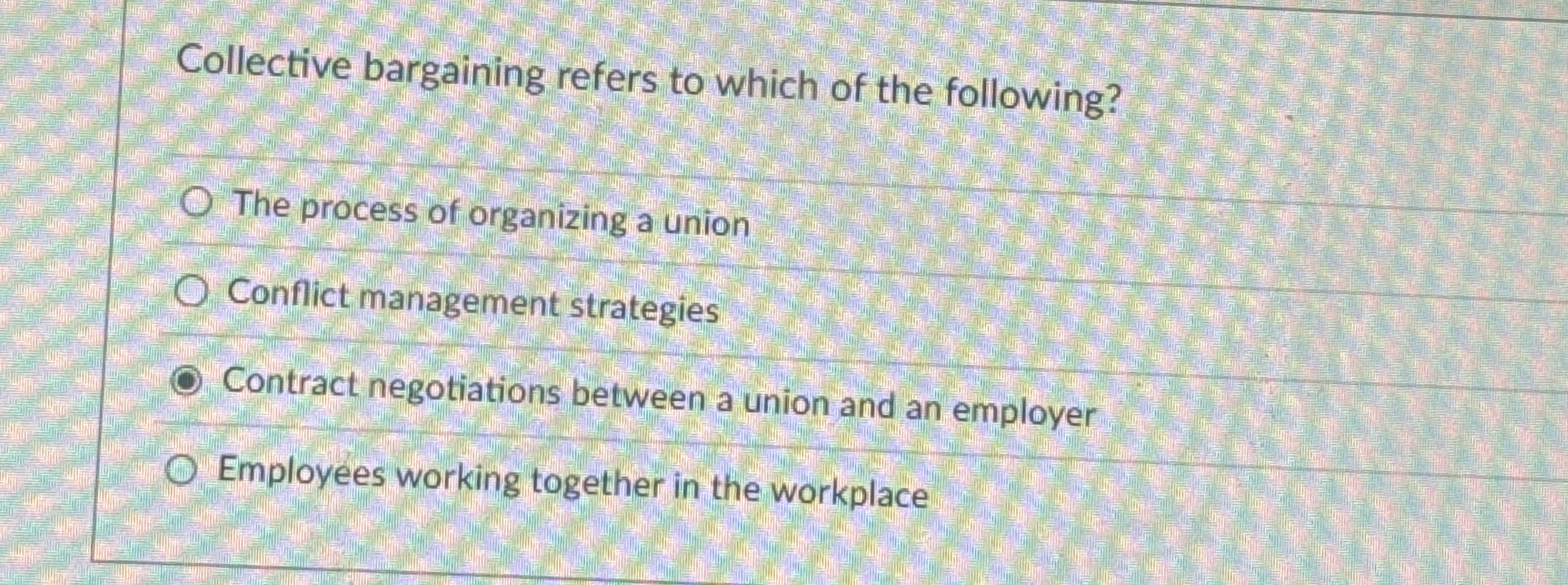 Collective bargaining refers to which of the