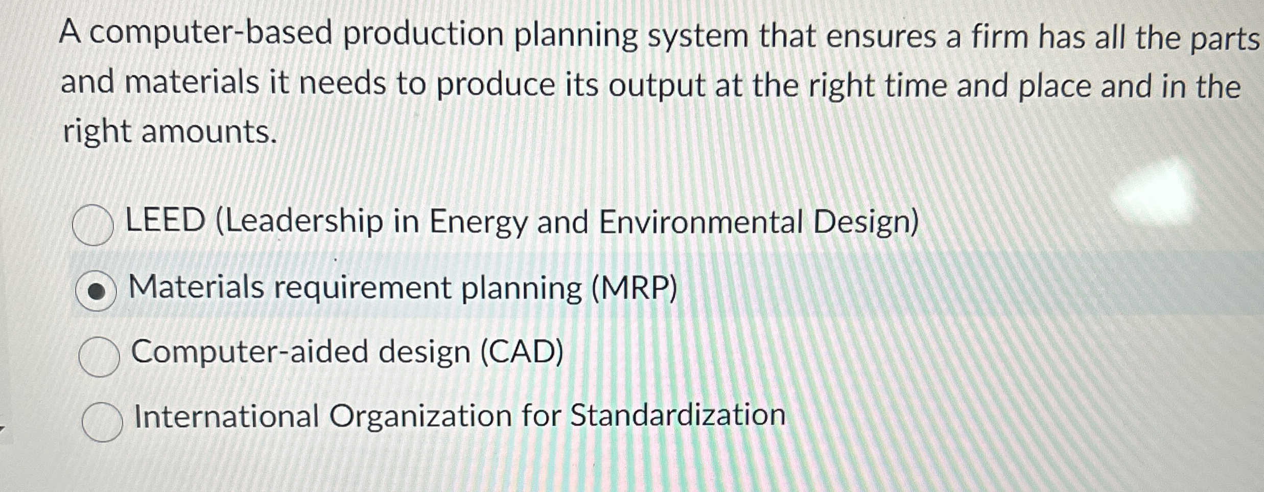 A computer - based production planning system