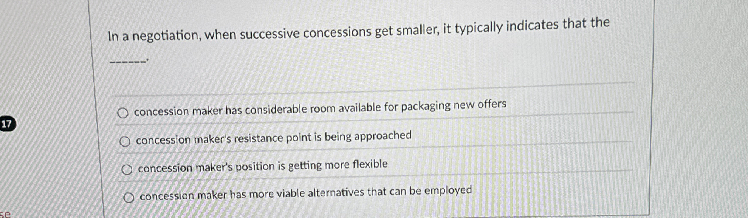 In a negotiation, when successive concessions get