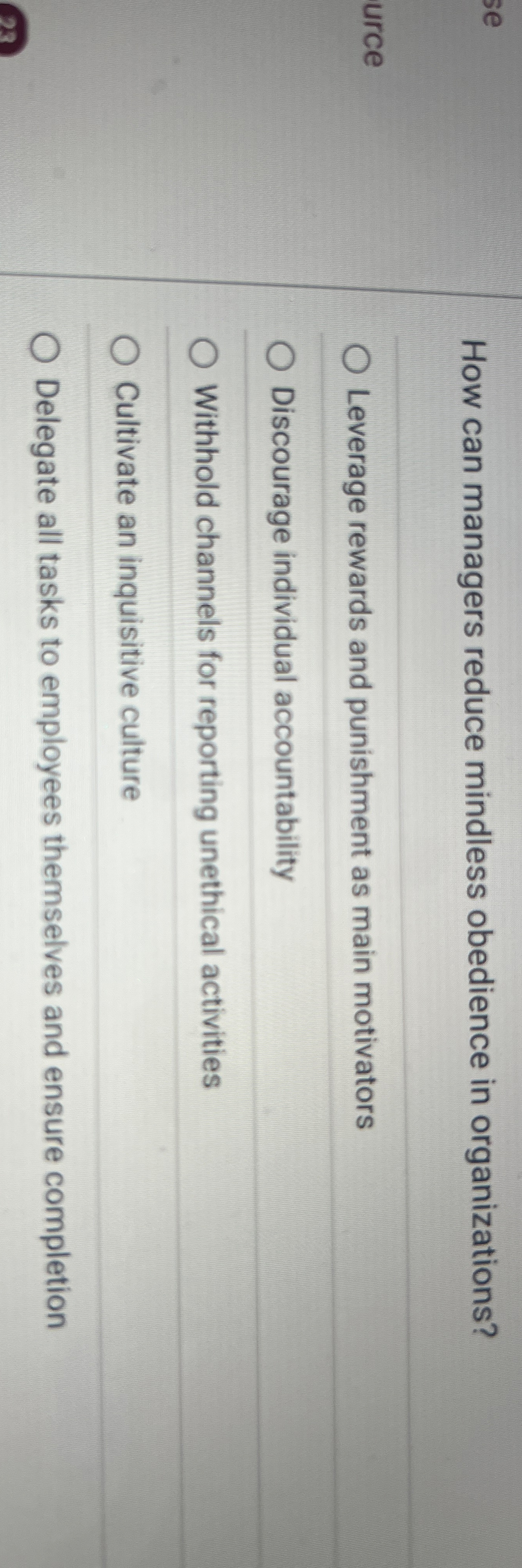 How can managers reduce mindless obedience in