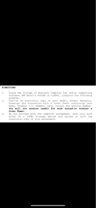 Please answer in MS Excel's SOLVER, thank you!