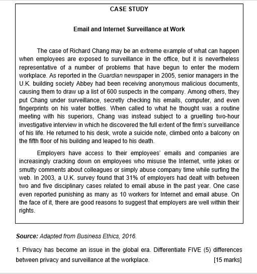 I need the answer quickly!! CASE STUDY Email and