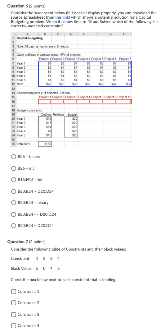 4 g Question 4 (2 points) Consider the screenshot
