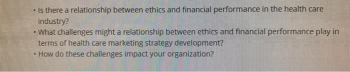 - Is there a relationship between ethics and