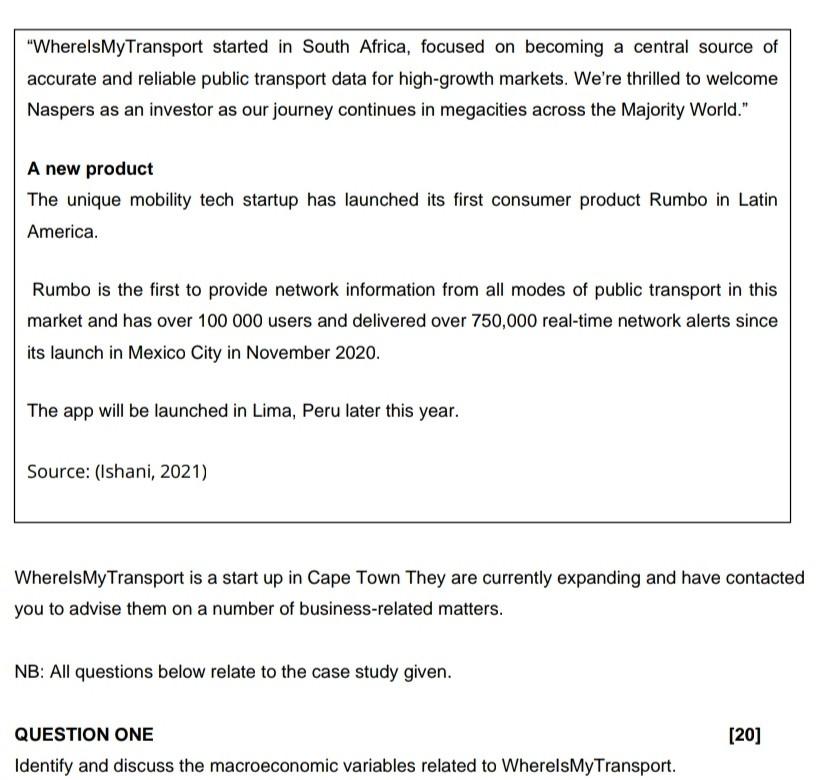 Read the case study below and answer the