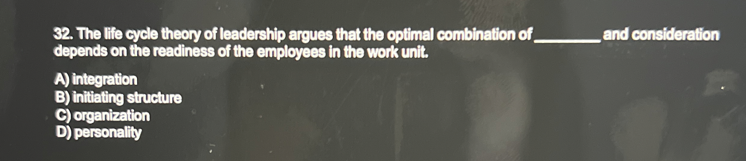 The life cycle theory of leadership argues that