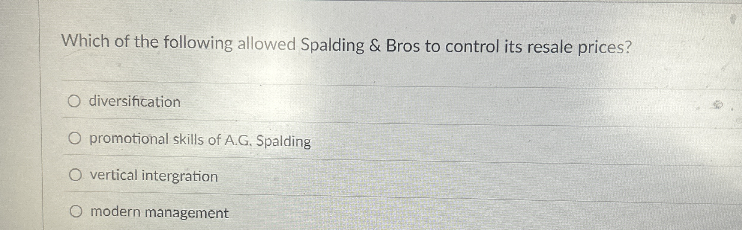 Which of the following allowed Spalding & Bros to