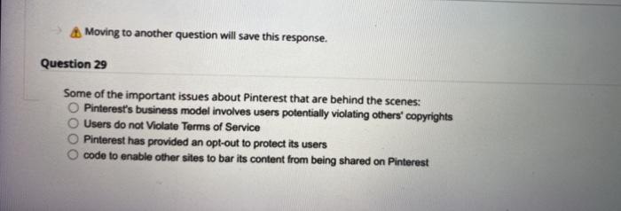 Moving to another question will save this