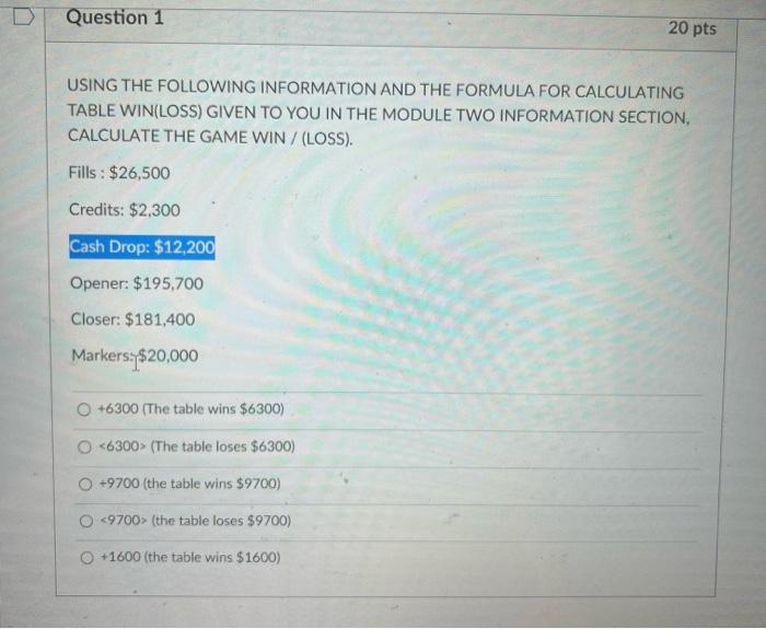 Can I have the answer? Question 1 20 pts USING