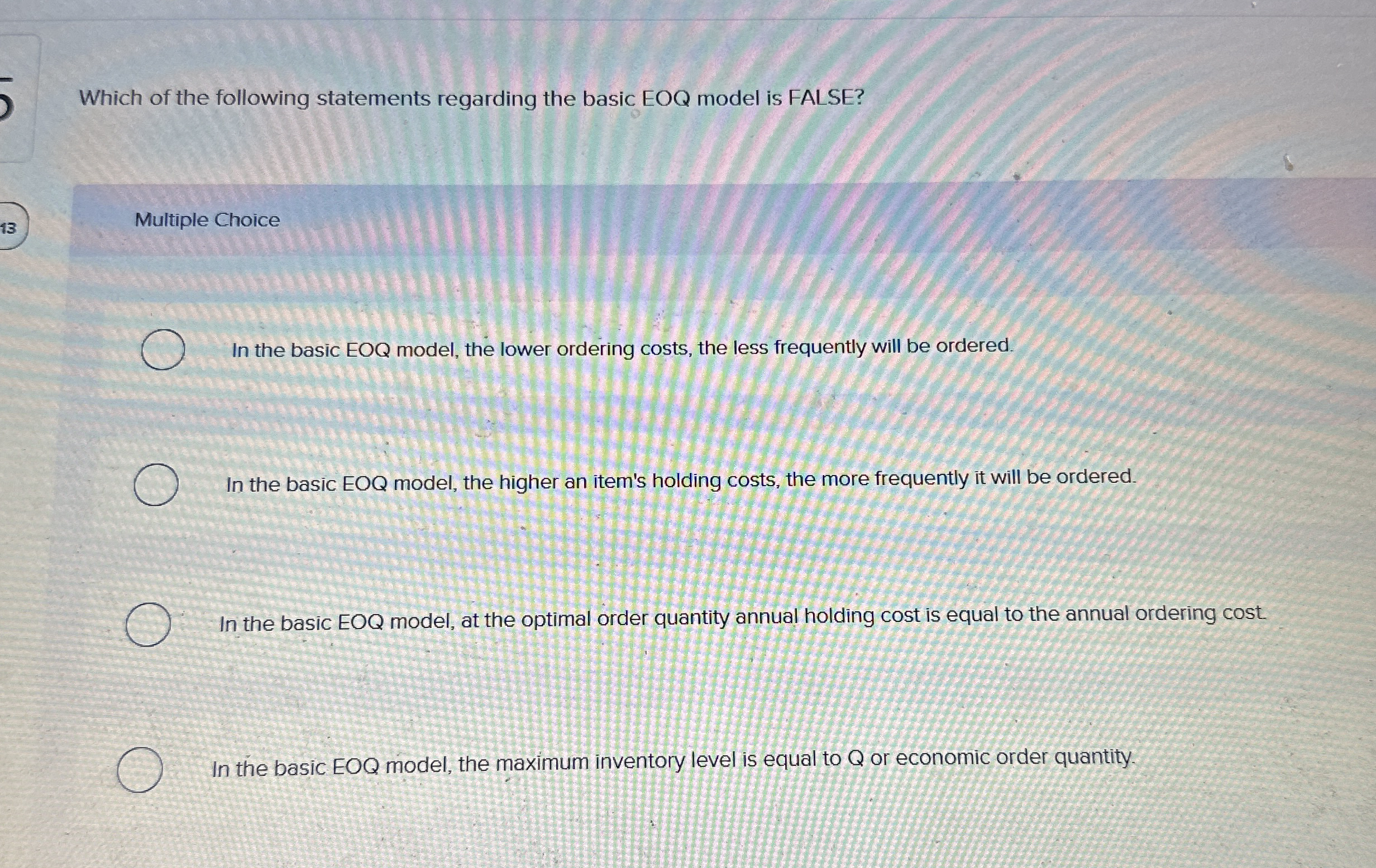 Which of the following statements regarding the