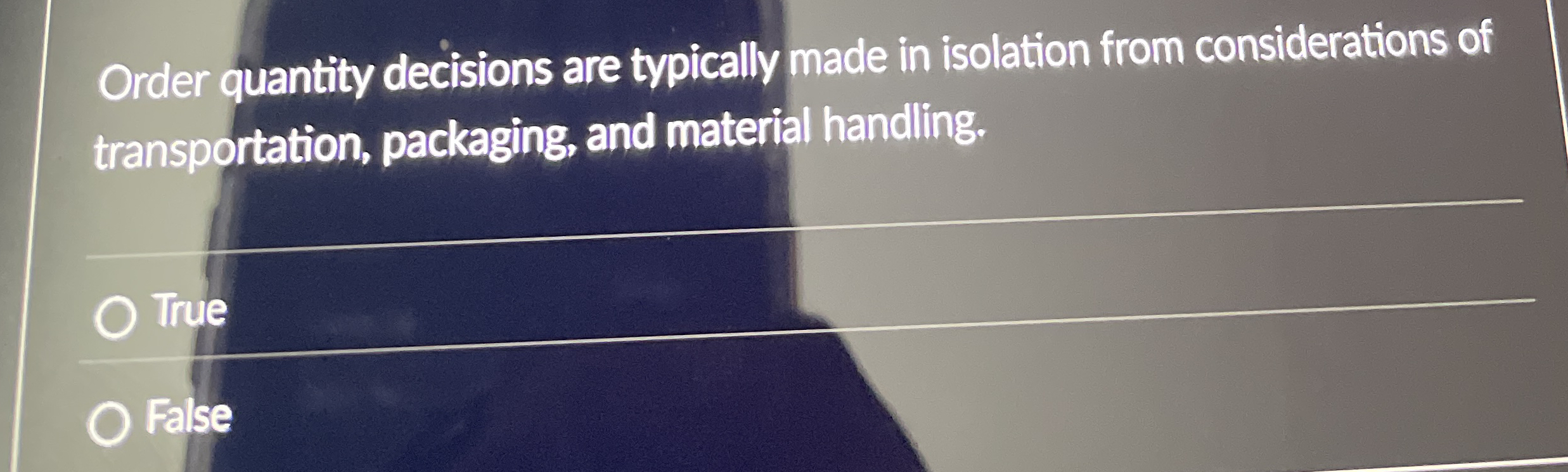 Order quantity decisions are typically made in