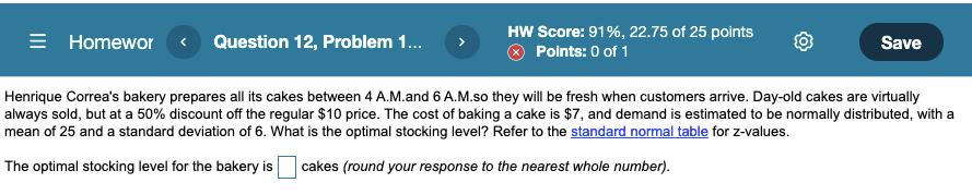 Homewor < Question 12, Problem 1... HW Score: