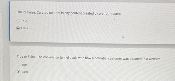 True or False: Curated content is any content