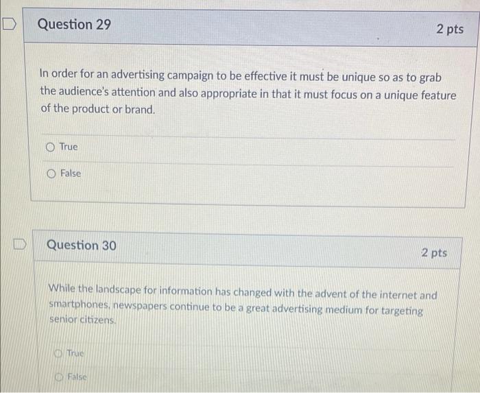 Answer Asap will thumbs up Question 29 2 pts In