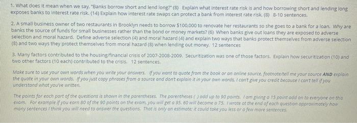 1. What does it mean when we say, "Banks borrow