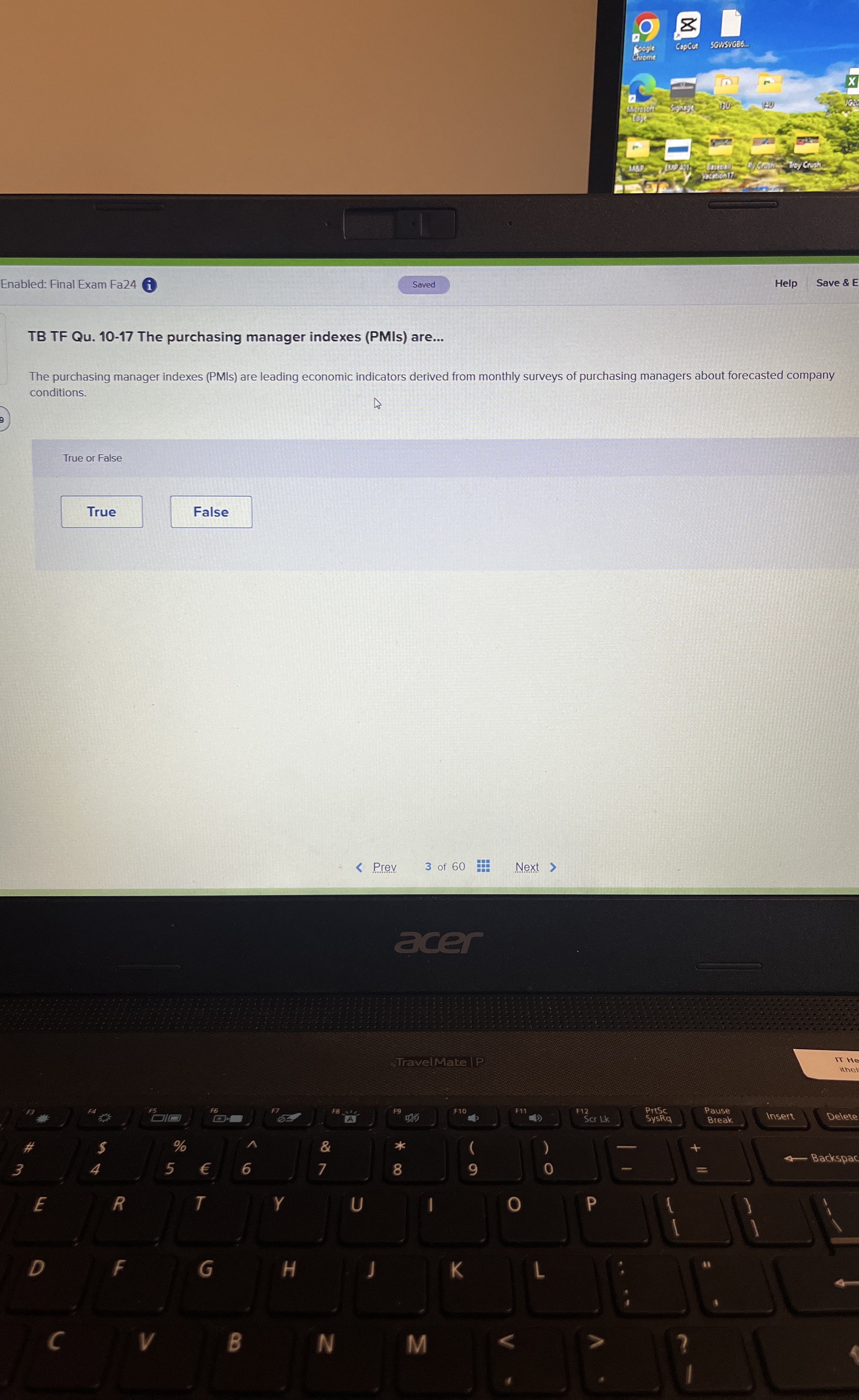 Enabled: Final Exam Fa 2 4 Help Save & TB TF Qu .