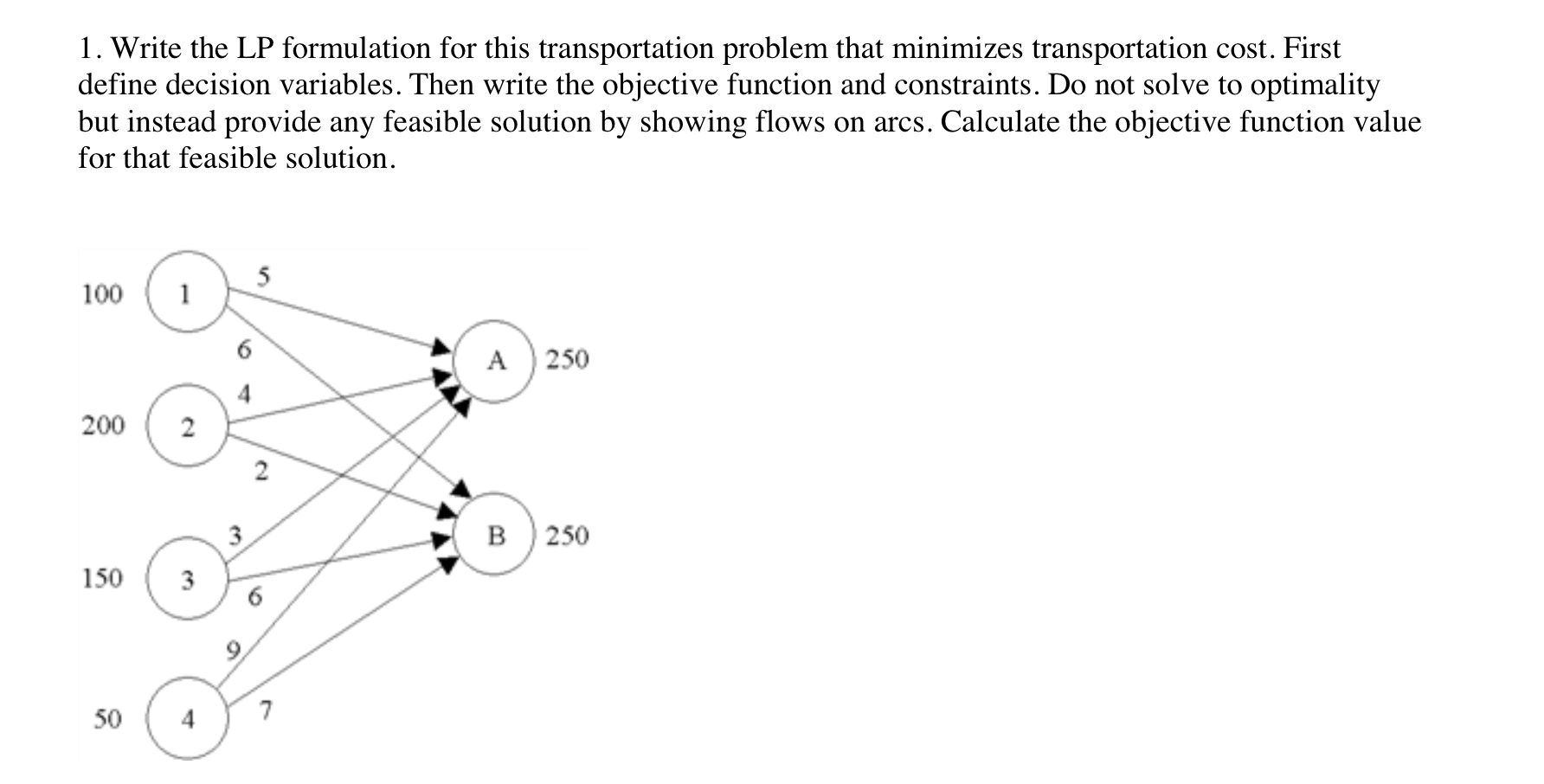 1. Write the LP formulation for this