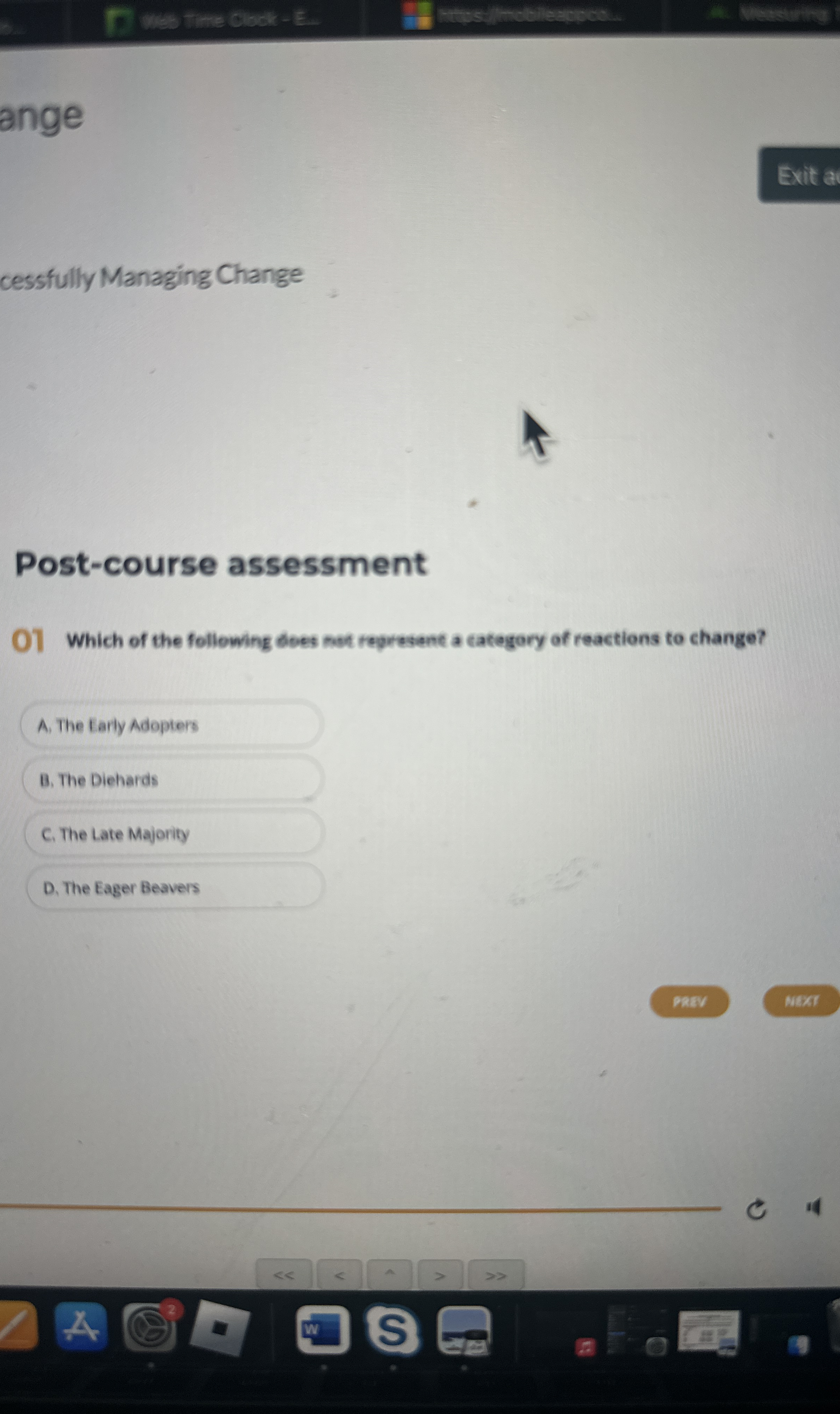 instre cists - E . ange Exit a cessfully Managing