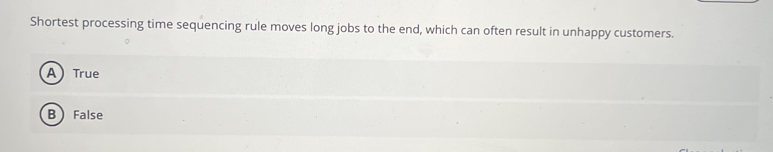 Shortest processing time sequencing rule moves