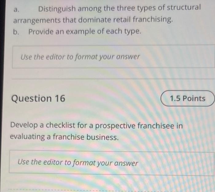 PLEASE HELP ASAP !!! a Distinguish among the